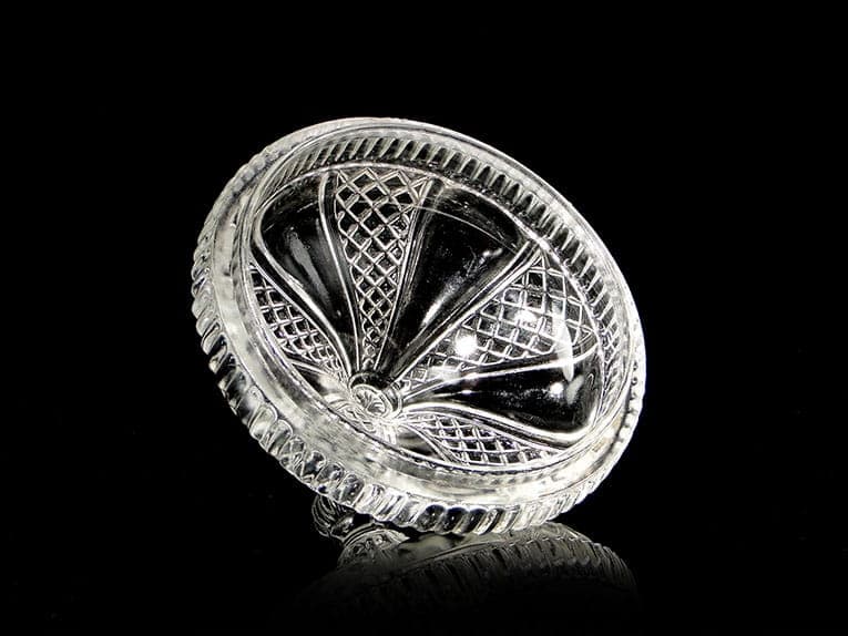 Glass bonbonniere, transparent, Ząbkowice Glassworks, Poland, early 20th c. - 326138