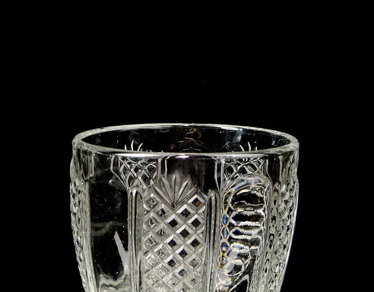 Glass bonbonniere, transparent, Ząbkowice Glassworks, Poland, early 20th c. - 326134