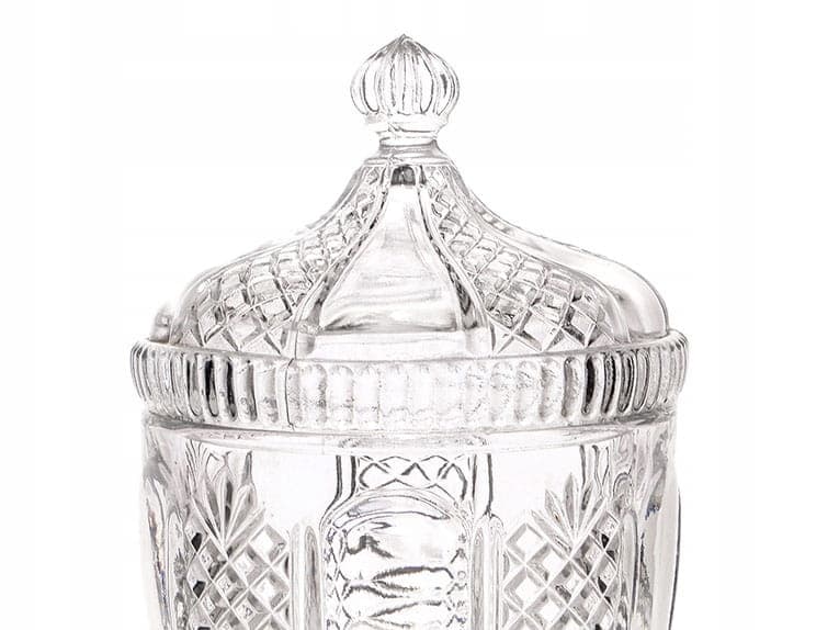 Glass bonbonniere, transparent, Ząbkowice Glassworks, Poland, early 20th c. - 326130