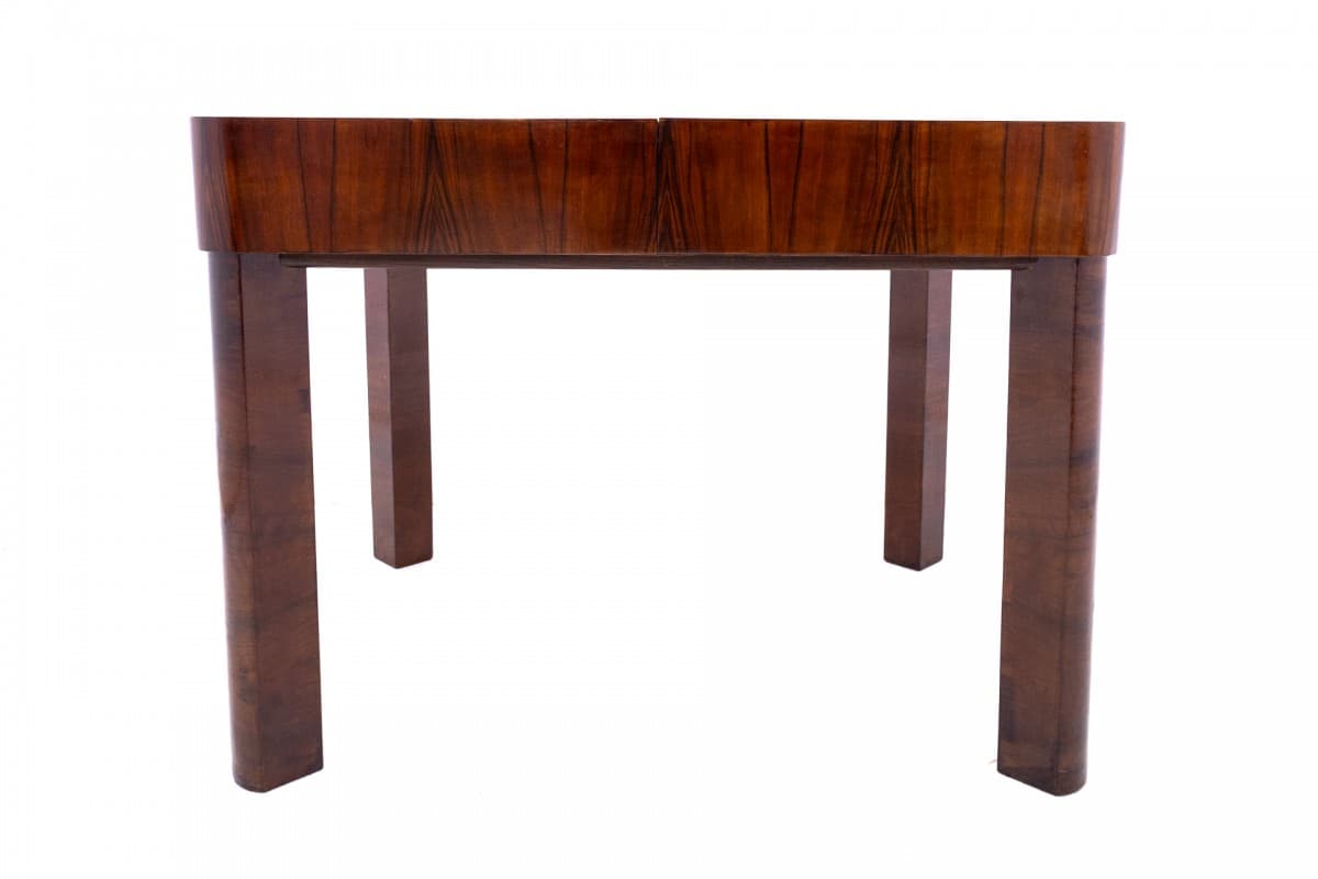 Dining Table Art Deco, brown walnut, by J. Halabala, Poland, 1930s - 326146