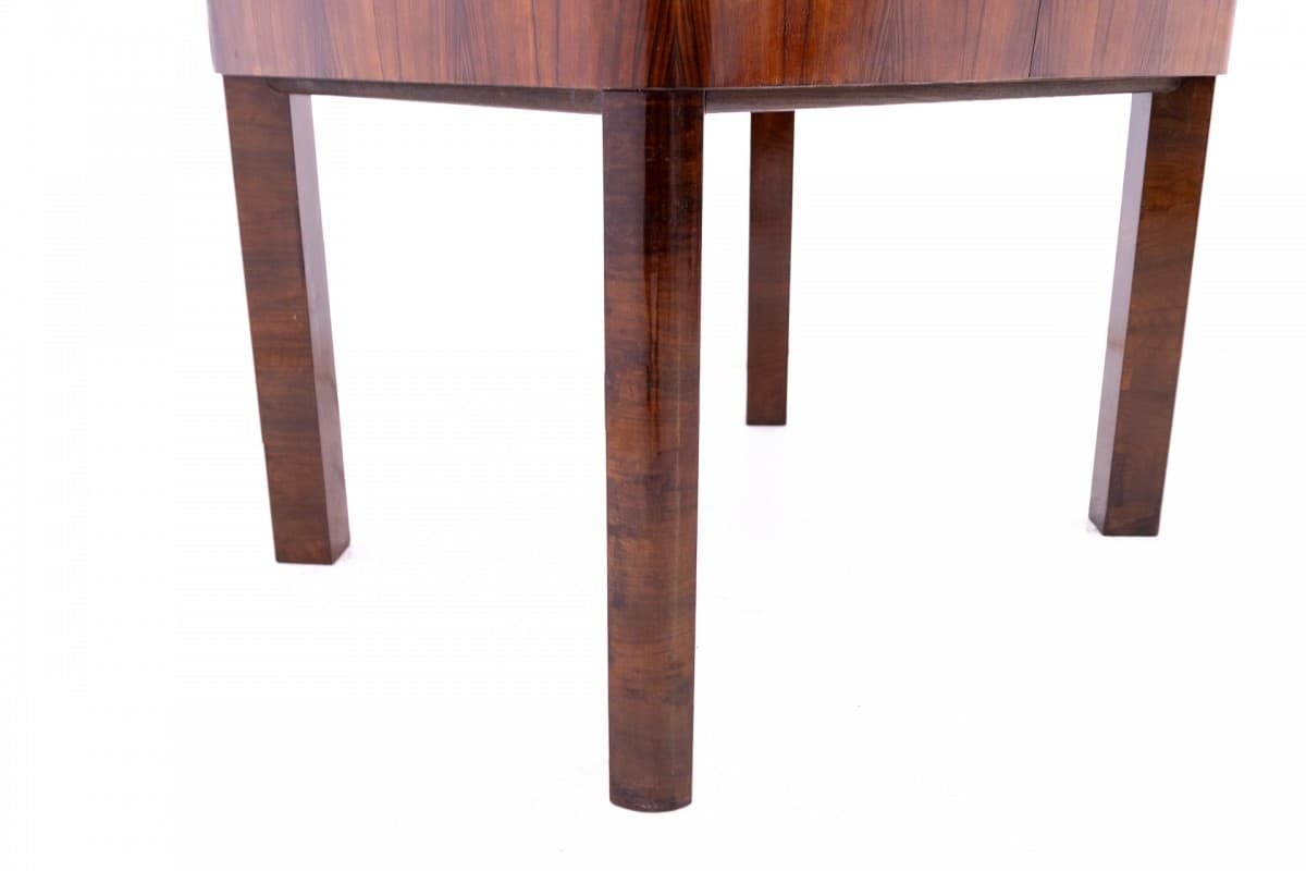 Dining Table Art Deco, brown walnut, by J. Halabala, Poland, 1930s - 326149