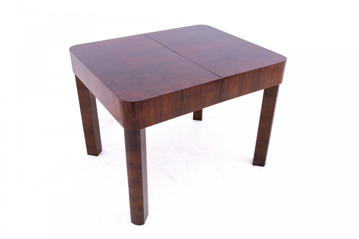 Dining Table Art Deco, brown walnut, by J. Halabala, Poland, 1930s - 326147