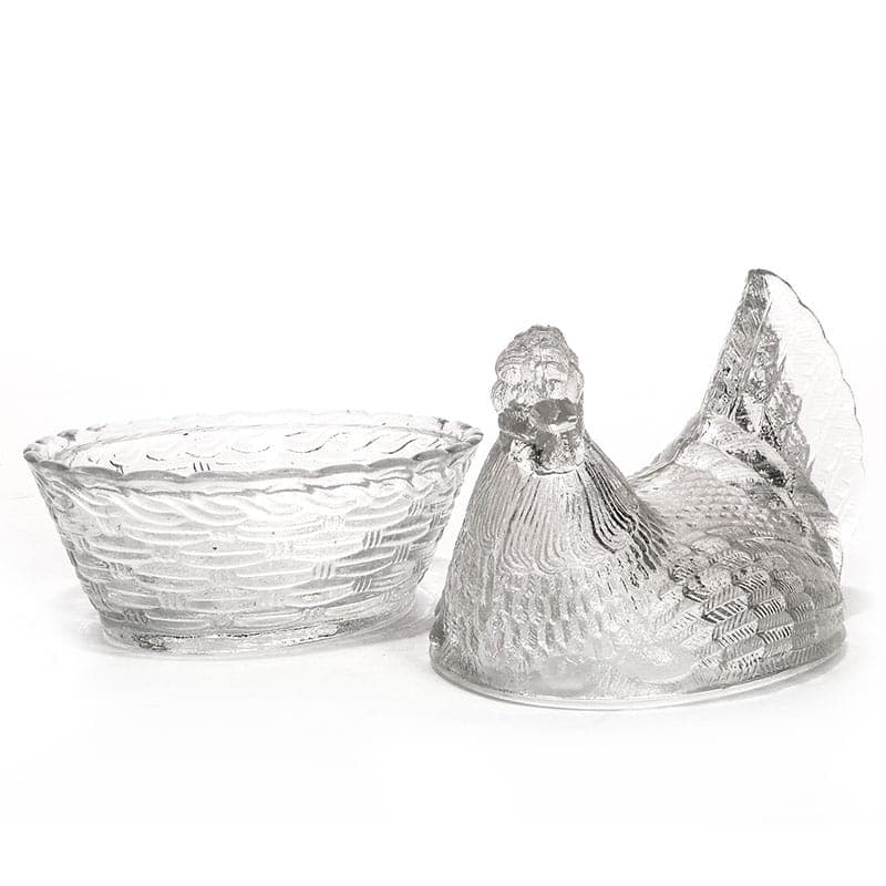 Bonbonniere Hen, transparent soda-lime glass, Ząbkowice, Poland, 1970s. - 326184