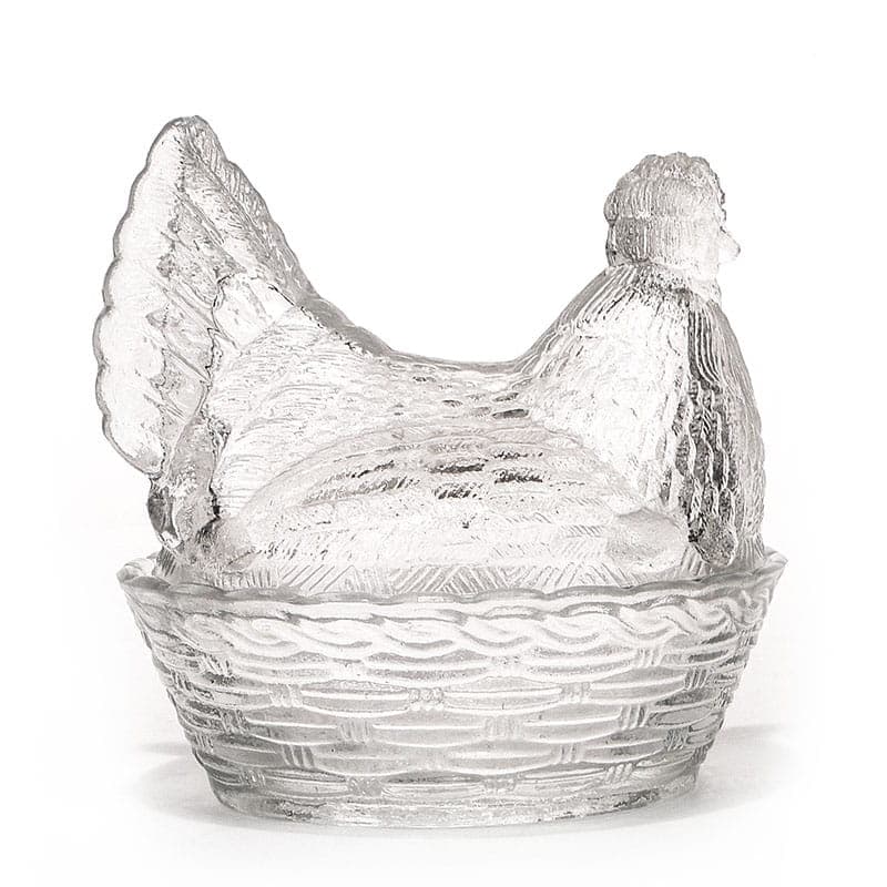 Bonbonniere Hen, transparent soda-lime glass, Ząbkowice, Poland, 1970s. - 326183