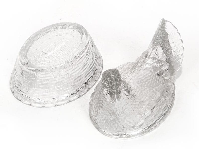 Bonbonniere Hen, transparent soda-lime glass, Ząbkowice, Poland, 1970s. - 326185