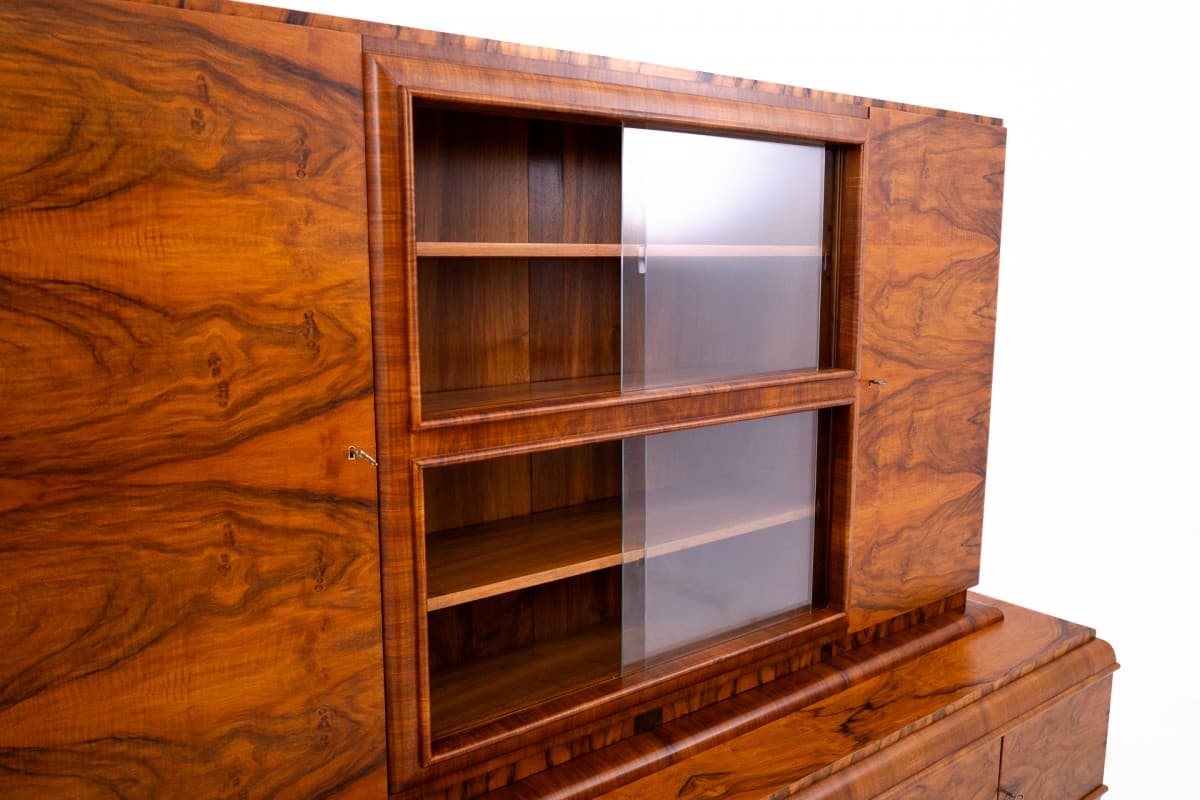 Office Set Art Deco, walnut, glass, Poland, 1930s - 326198
