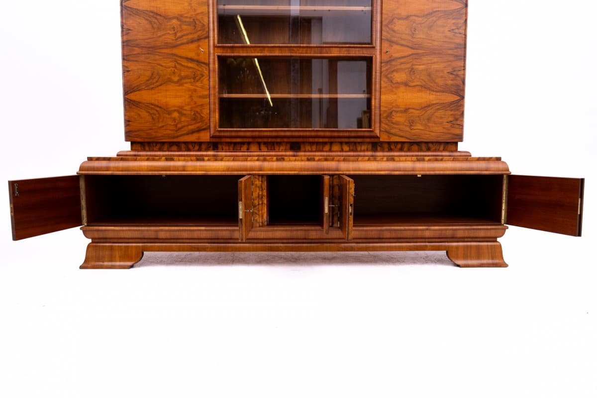 Office Set Art Deco, walnut, glass, Poland, 1930s - 326197