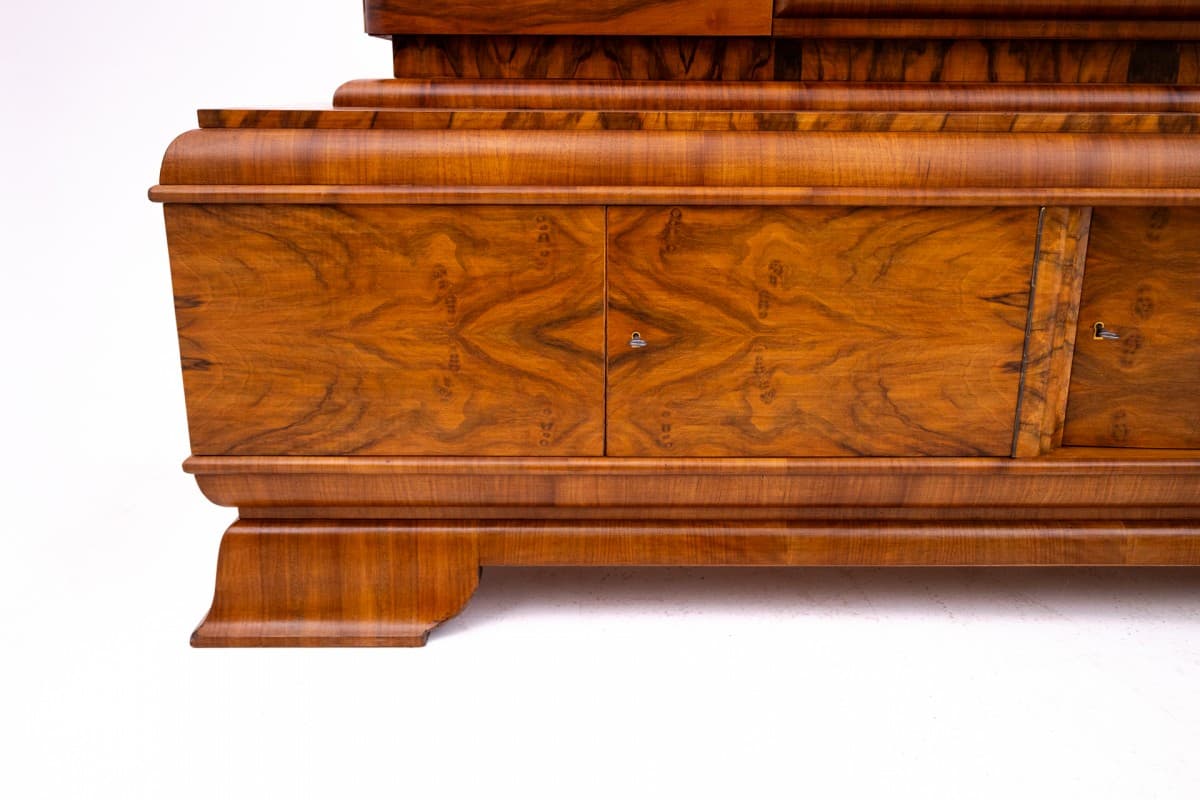 Office Set Art Deco, walnut, glass, Poland, 1930s - 326199