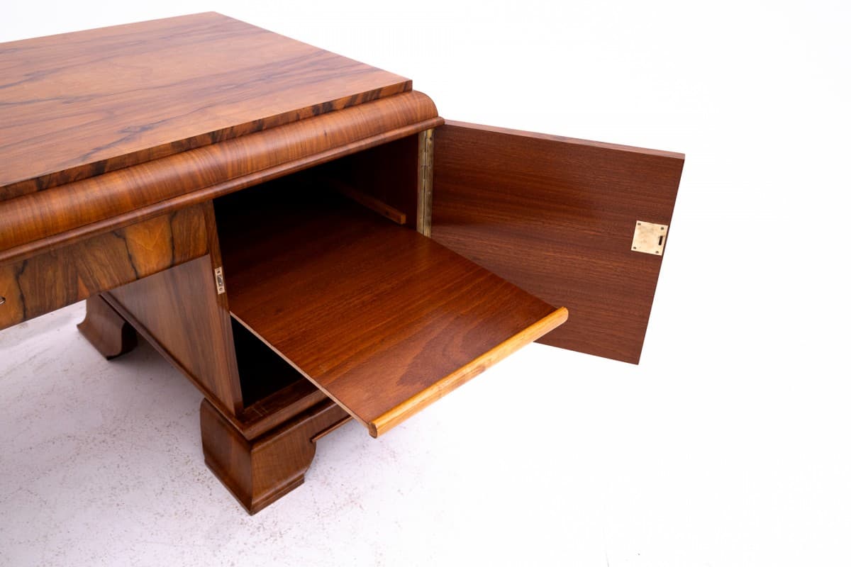 Office Set Art Deco, walnut, glass, Poland, 1930s - 326191