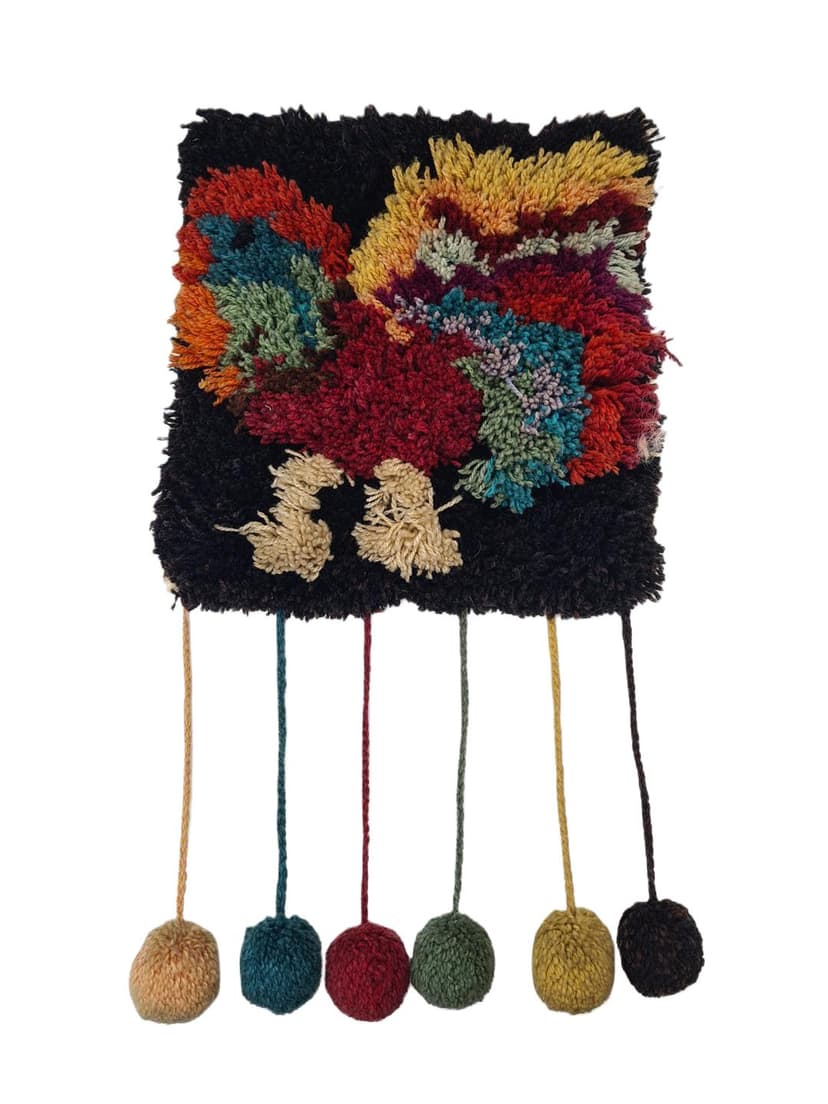 Rya Tapestry, black, wool, Scandinavia, 1970s