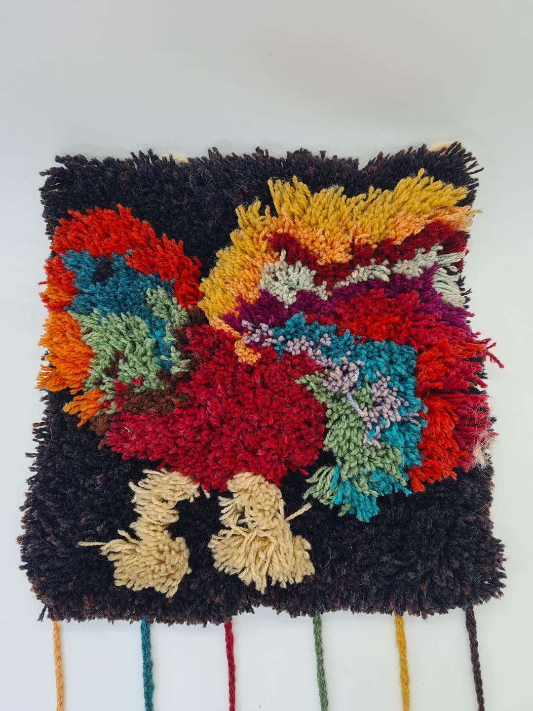 Rya Tapestry, black, wool, Scandinavia, 1970s - 326258