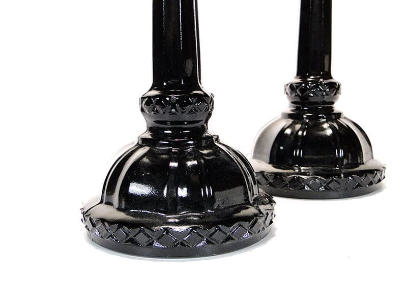 Pair of candlesticks, black glass, Ząbkowice, Poland, 1960s - 326327