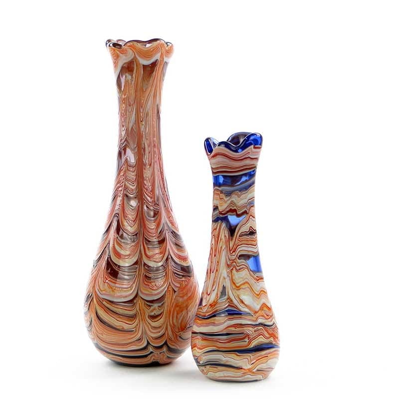 Mosaic Vase Multicolor, Soda-Lime Glass, by S. Mach, Ząbkowice, Poland, 1970s - 326343