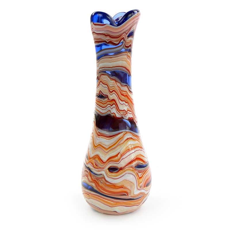 Mosaic Vase, multicolor soda-lime glass, by S. Mach, Ząbkowice, Poland, 1970s.