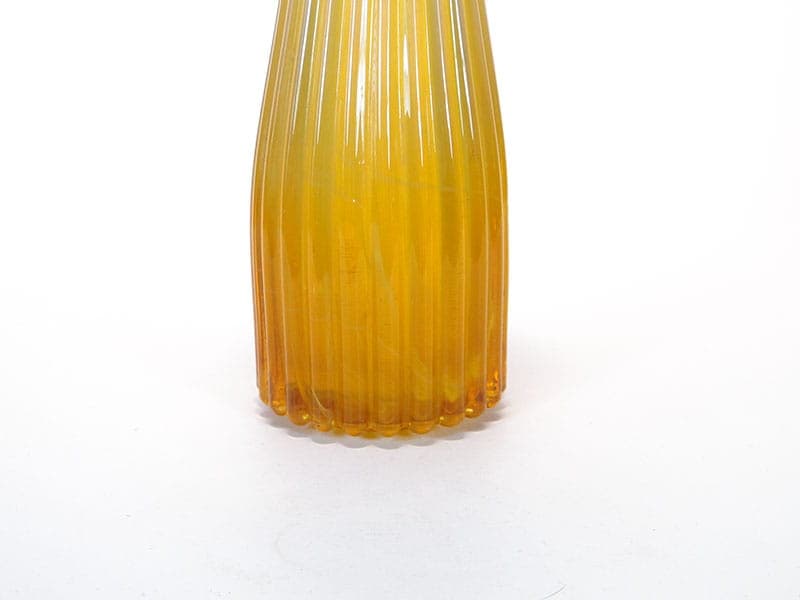 Vase Trumpet, yellow transparent soda-lime glass, by J. Drost, Ząbkowice, Poland, 1970s. - 326369