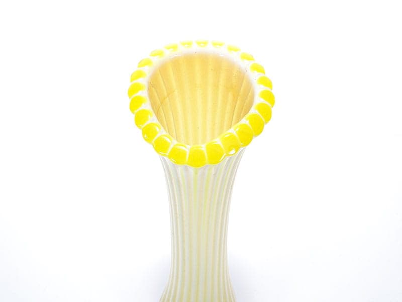 Vase Trumpet, yellow transparent soda-lime glass, by J. Drost, Ząbkowice, Poland, 1970s. - 326368