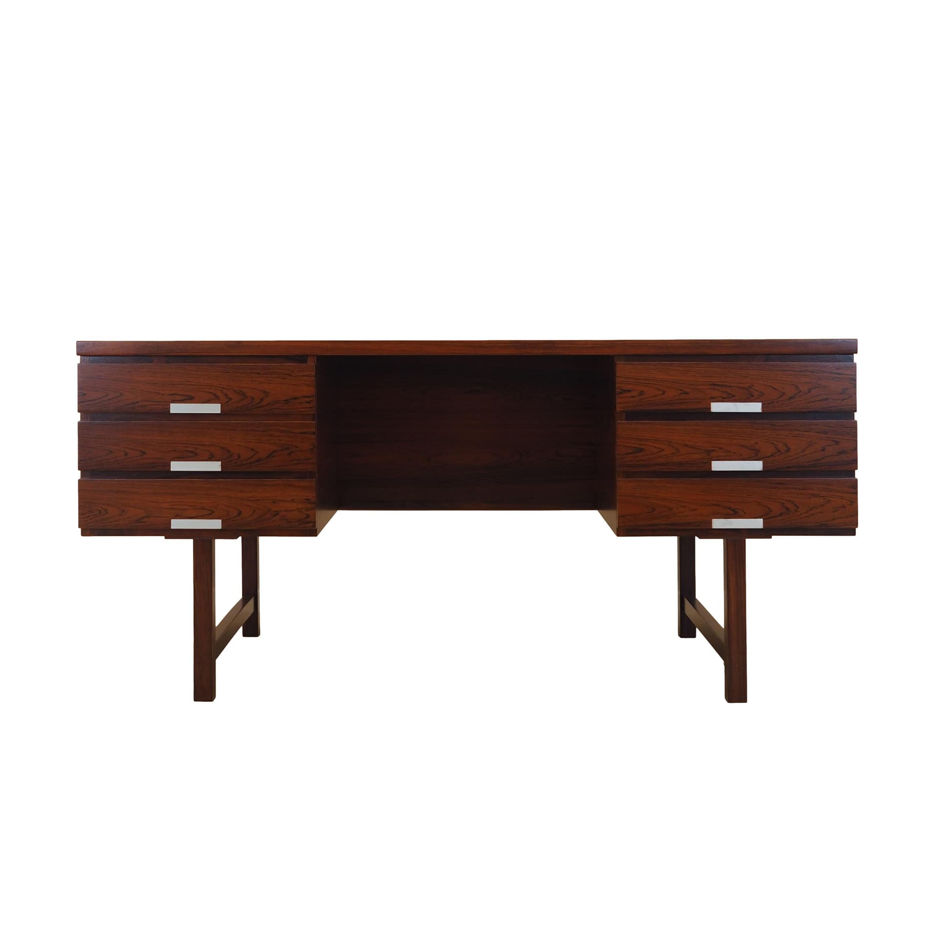 Desk, brown rosewood, Eigil Petersens Møbelfabrik, Denmark, 1970s.