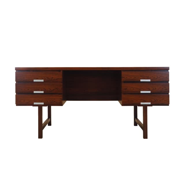 Desk, brown rosewood, Eigil Petersens Møbelfabrik, Denmark, 1970s. - DIMENSION
