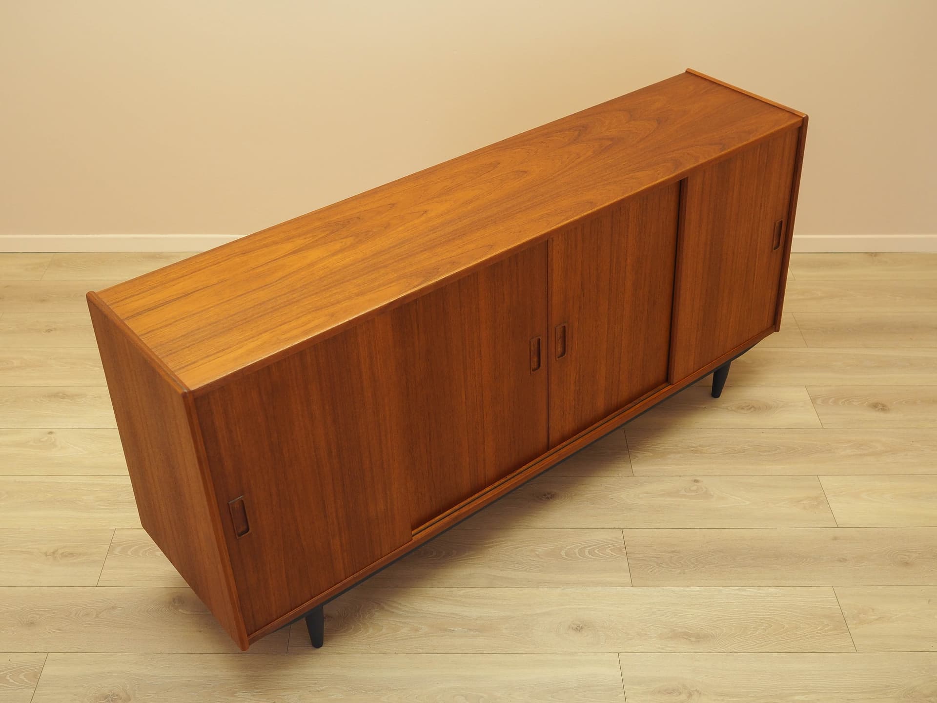 Sideboard, teak brązowy, drewno czarne, Dania, lata 70. - 326455