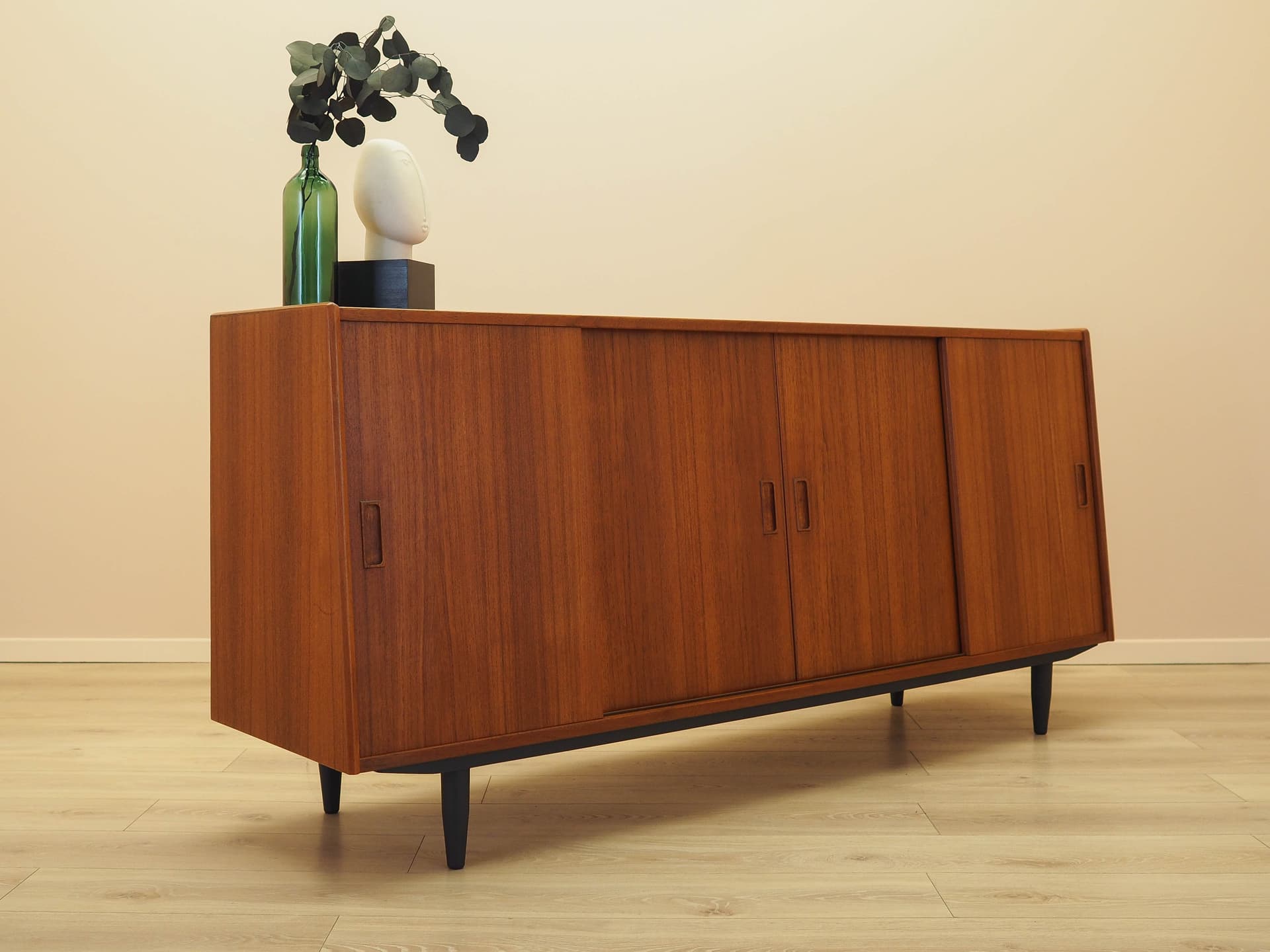 Sideboard, teak brązowy, drewno czarne, Dania, lata 70. - 326453