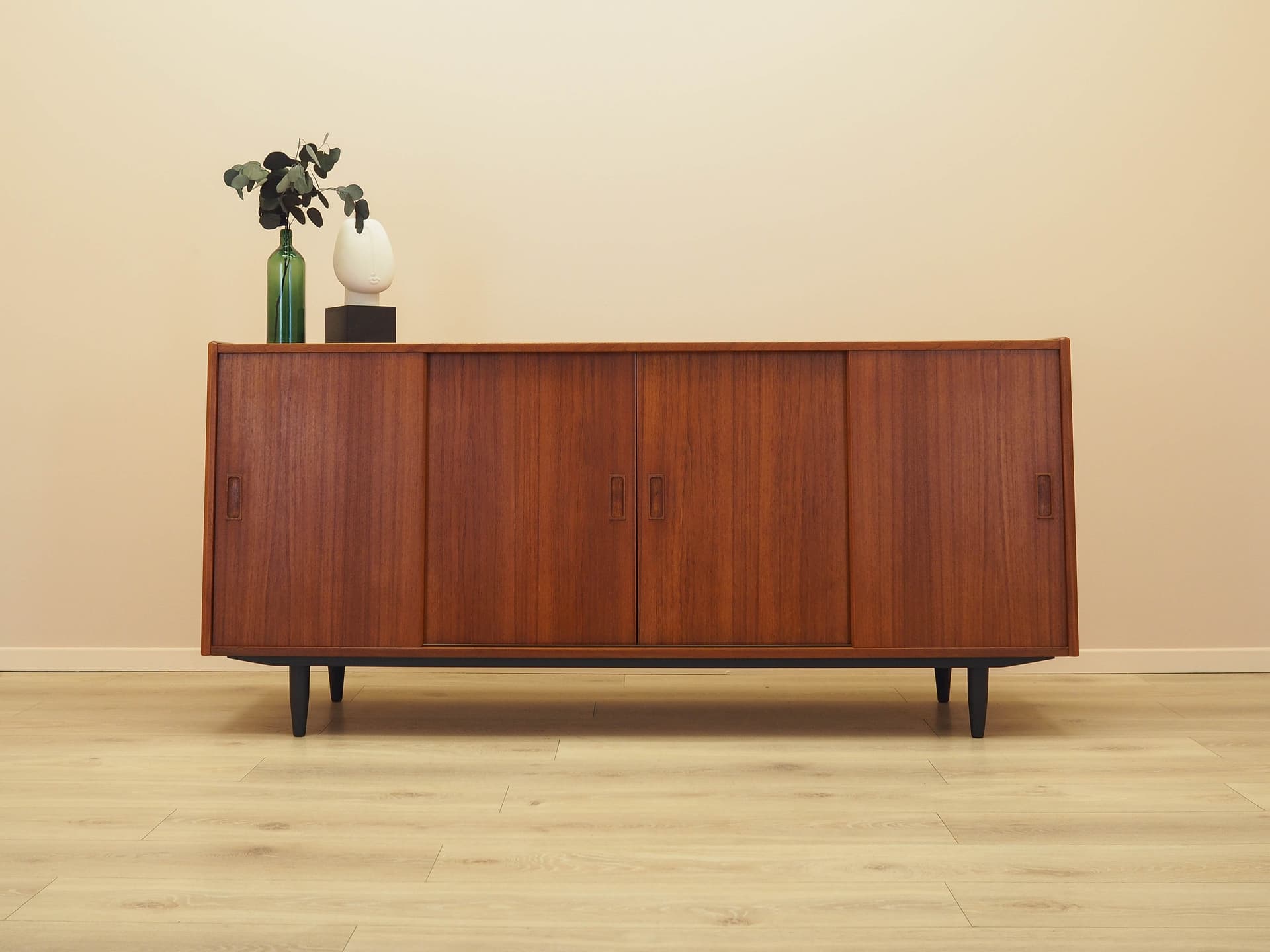 Sideboard, teak brązowy, drewno czarne, Dania, lata 70. - 326450
