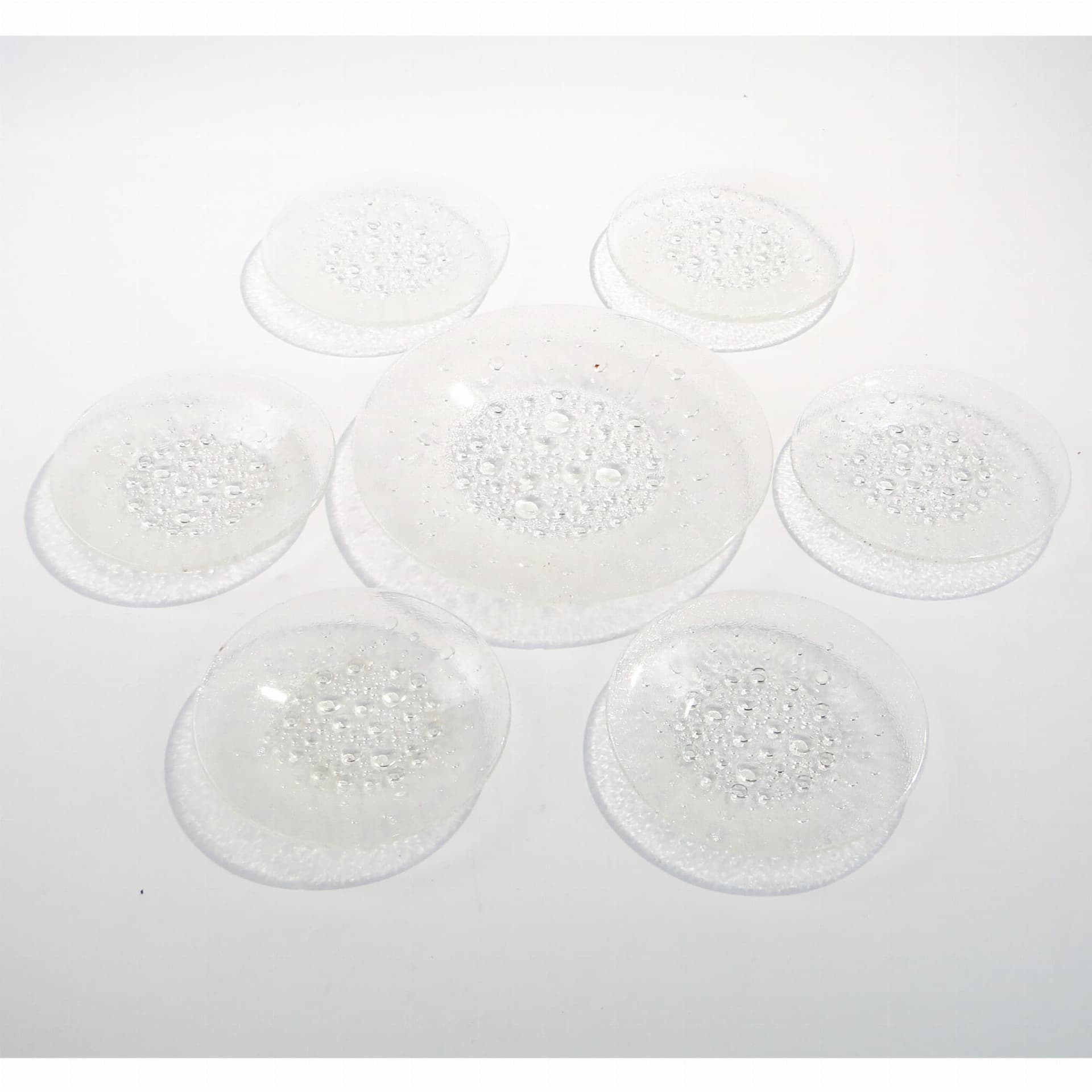 Tableware set Asteroid, transparent soda-lime glass, by J. Drost, Ząbkowice, Poland, 1960s. - 326490