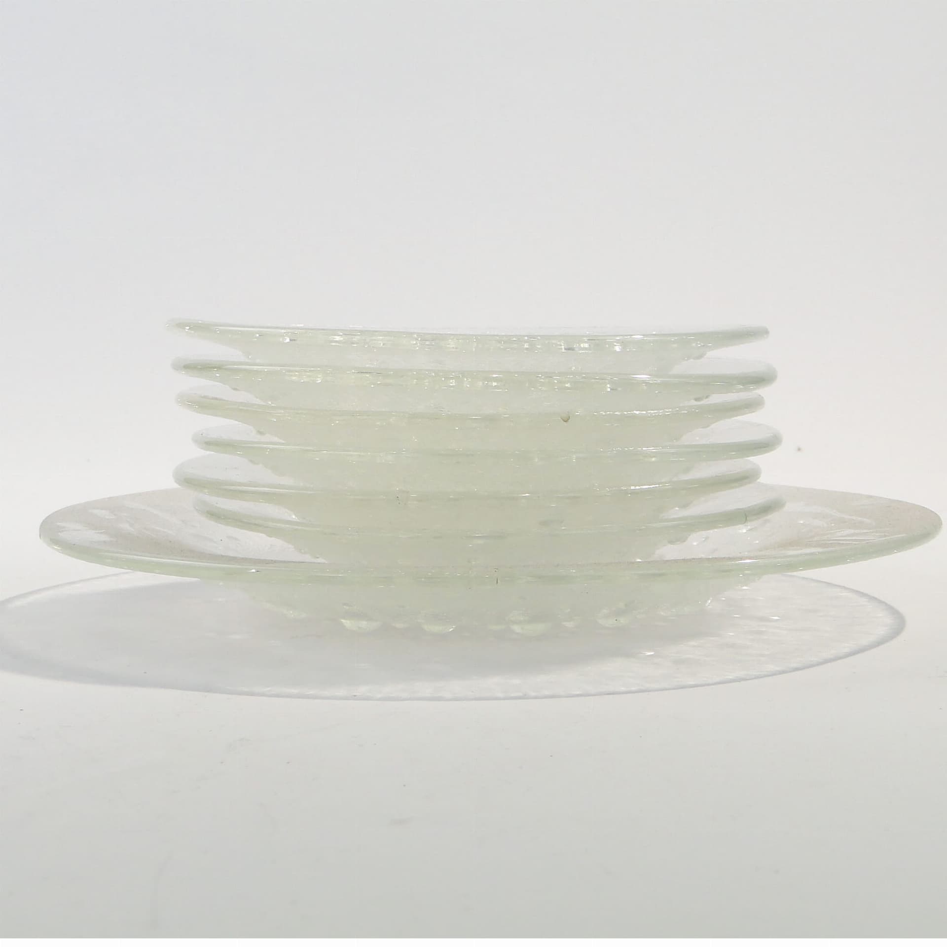Tableware set Asteroid, transparent soda-lime glass, by J. Drost, Ząbkowice, Poland, 1960s. - 326489