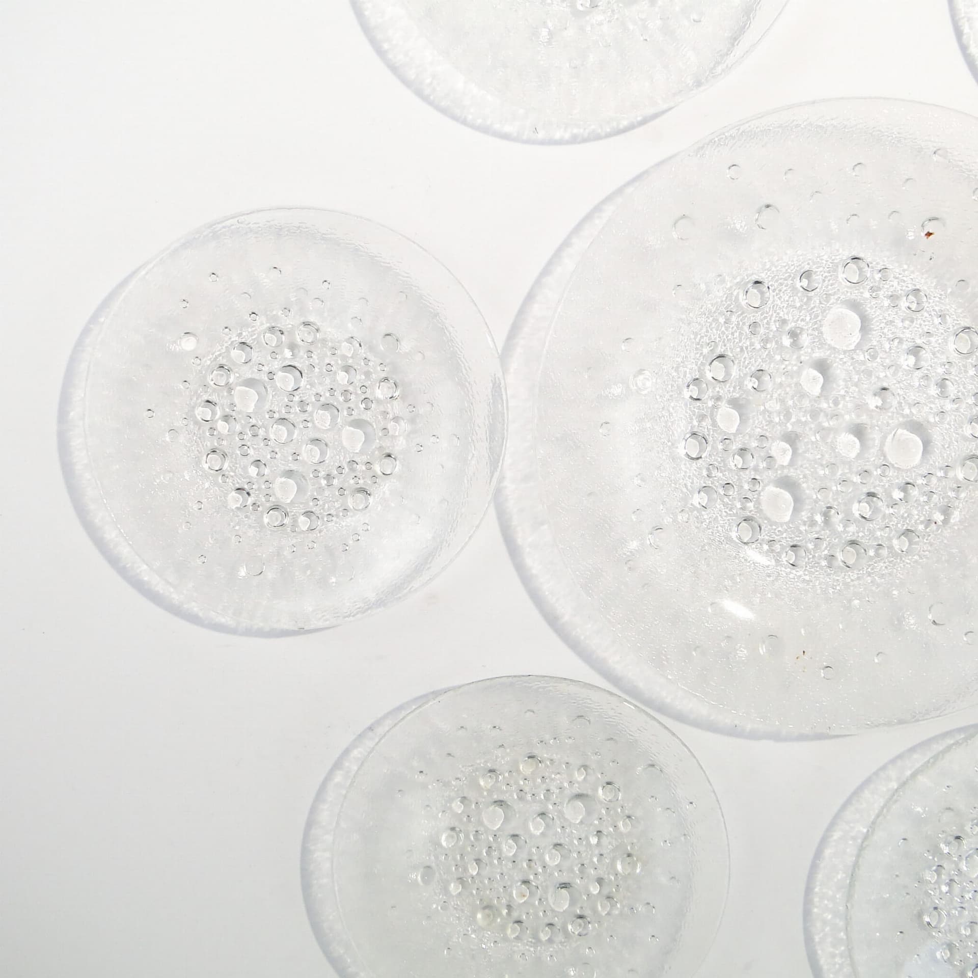 Tableware set Asteroid, transparent soda-lime glass, by J. Drost, Ząbkowice, Poland, 1960s. - 326492