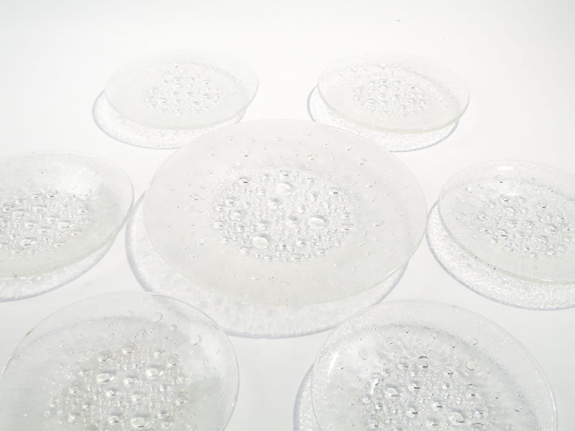 Tableware set Asteroid, transparent soda-lime glass, by J. Drost, Ząbkowice, Poland, 1960s. - 326491