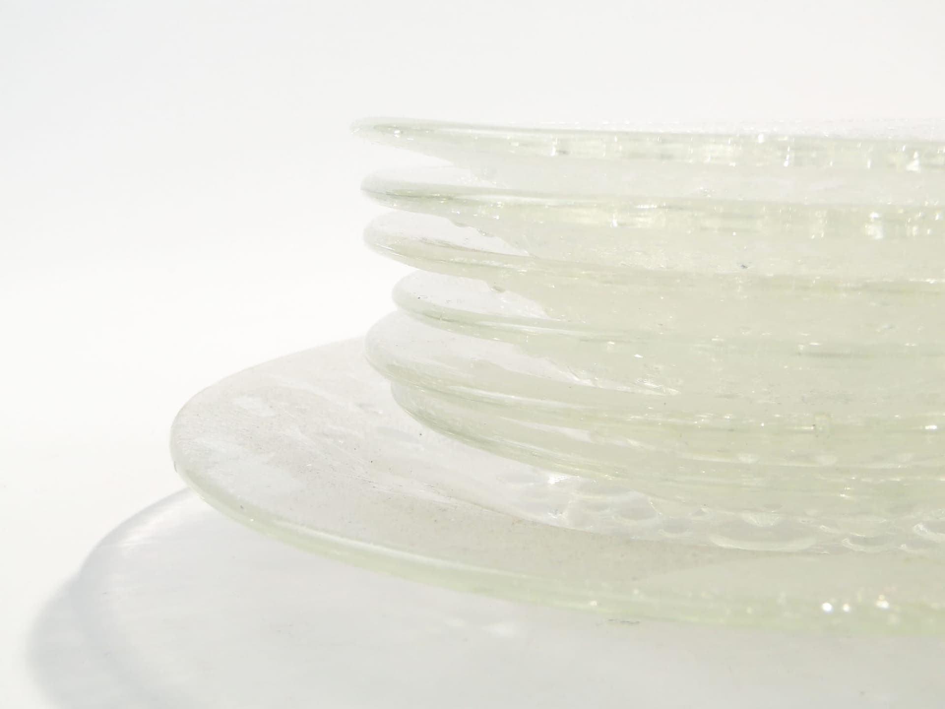 Tableware set Asteroid, transparent soda-lime glass, by J. Drost, Ząbkowice, Poland, 1960s. - 326485