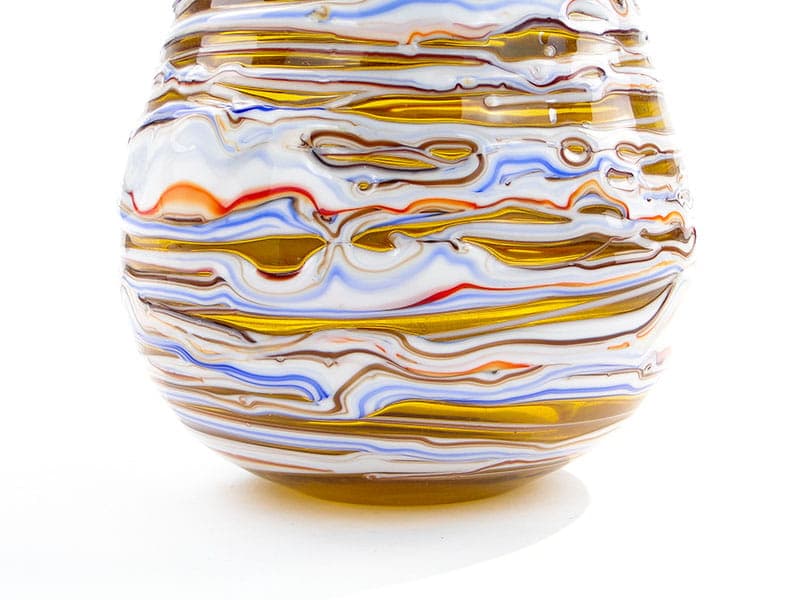 Vase W oplocie, multicolor soda-lime glass, by J. Drost, Ząbkowice, Poland, 1970s. - 326512