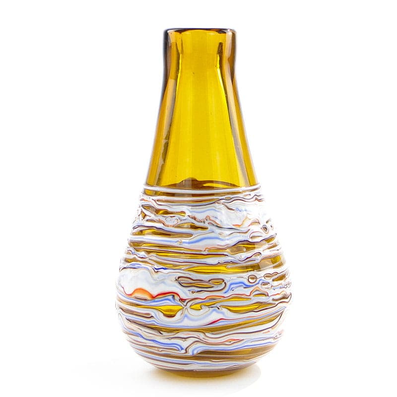 Vase W oplocie, multicolor soda-lime glass, by J. Drost, Ząbkowice, Poland, 1970s.