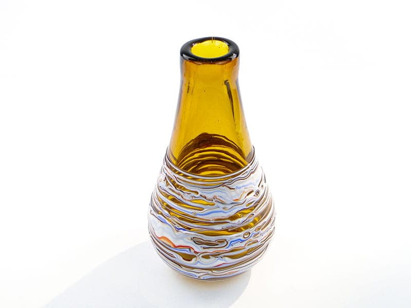 Vase W oplocie, multicolor soda-lime glass, by J. Drost, Ząbkowice, Poland, 1970s. - 326513