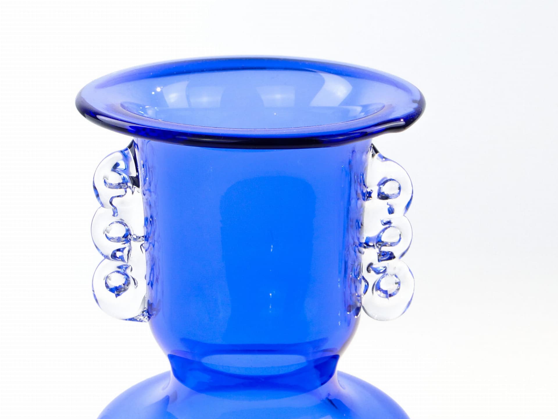 Vase, cobalt blue glass, by L. Fiedorowicz, Poland, 1980s. - 326583