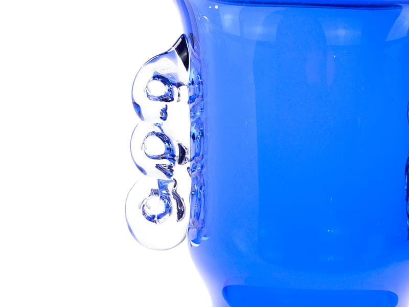 Vase, cobalt blue glass, by L. Fiedorowicz, Poland, 1980s. - 326586