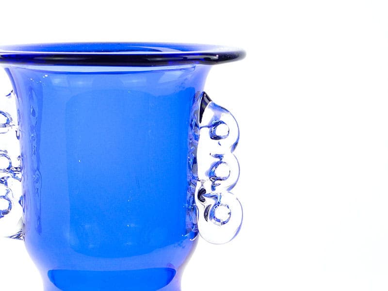 Vase, cobalt blue glass, by L. Fiedorowicz, Poland, 1980s. - 326584
