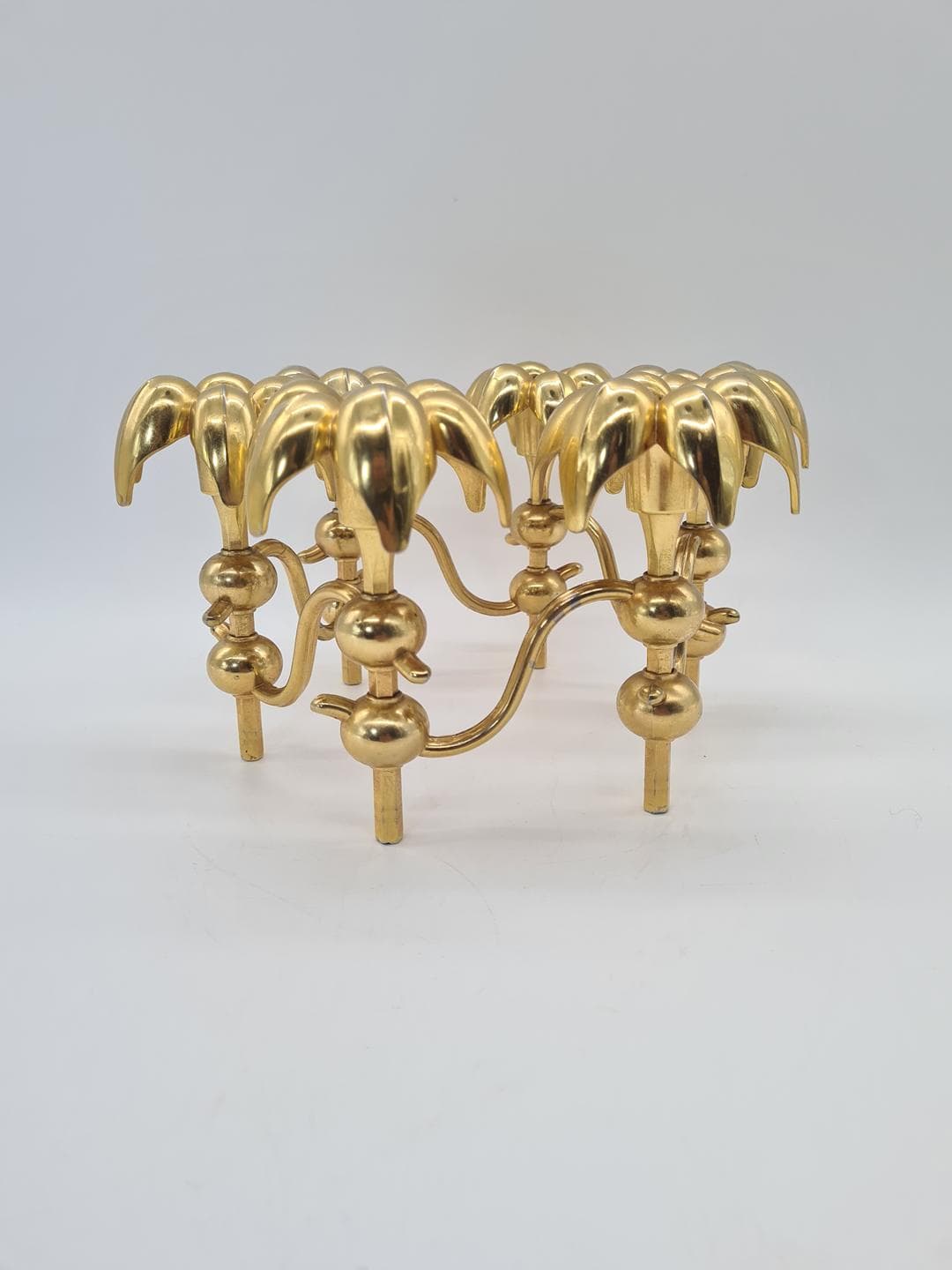Palm Candleholder, gold, gold-plated metal, Germany, 1970s - 326625