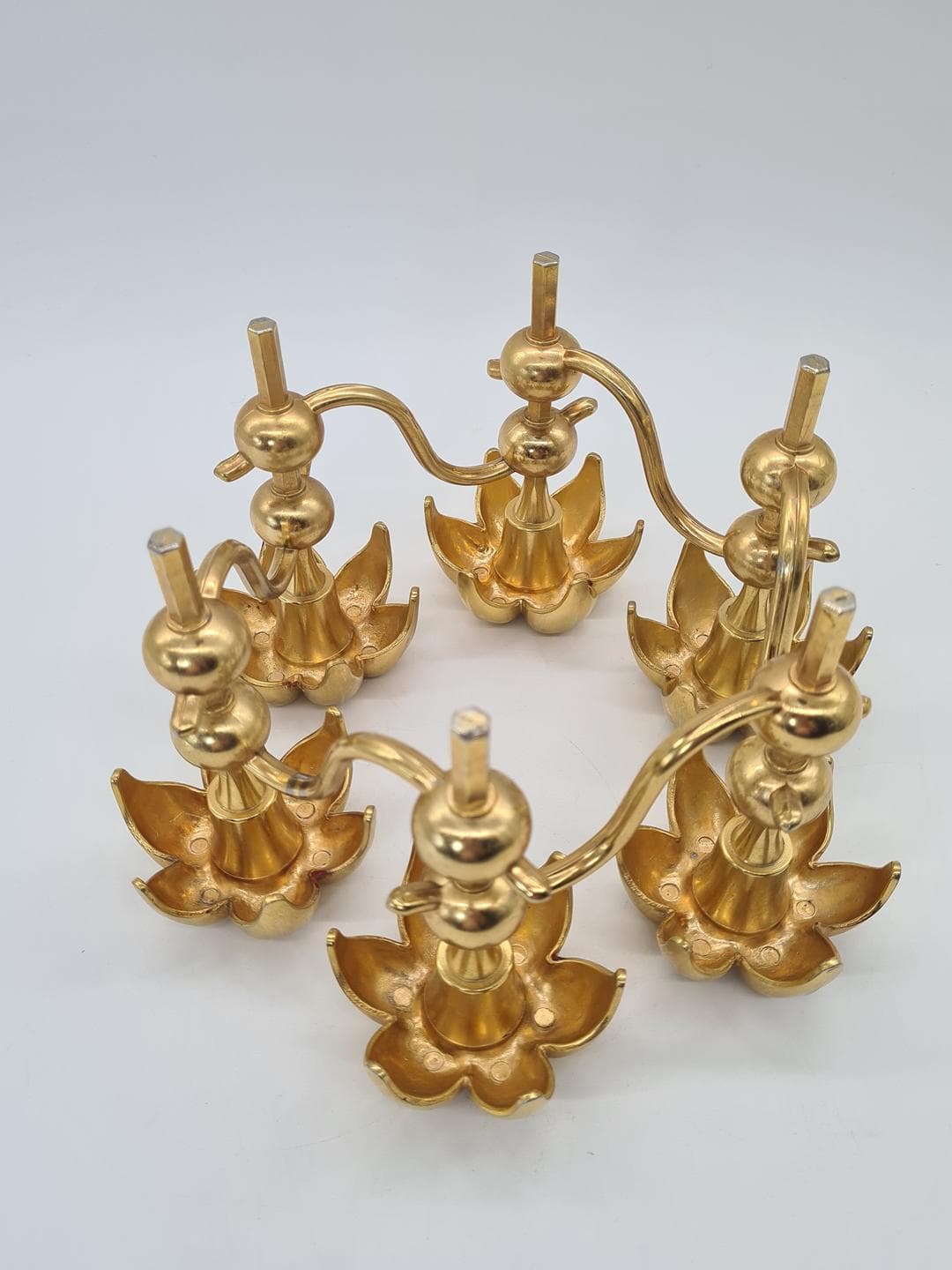 Palm Candleholder, gold, gold-plated metal, Germany, 1970s - 326629