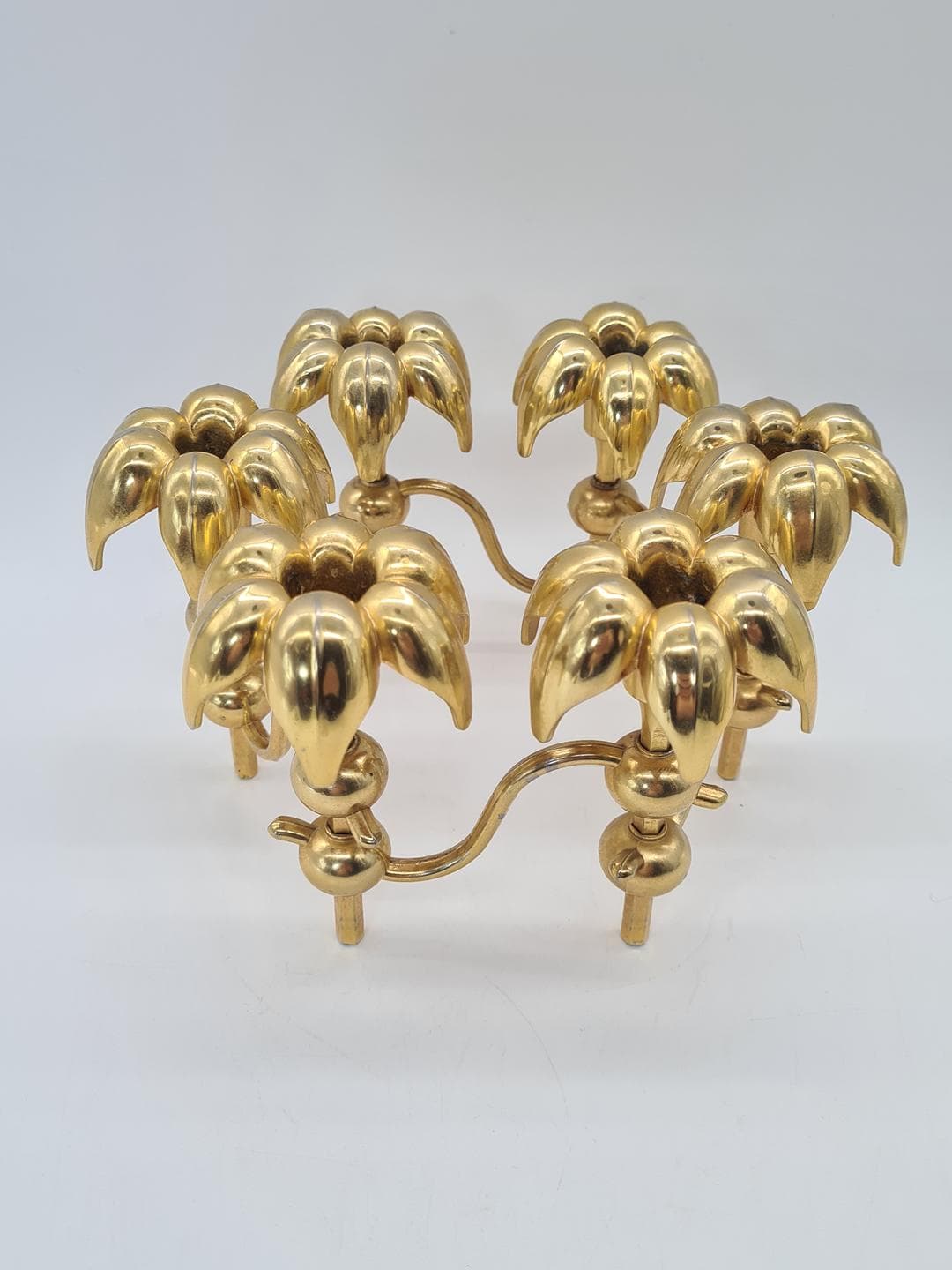 Palm Candleholder, gold, gold-plated metal, Germany, 1970s - 326626