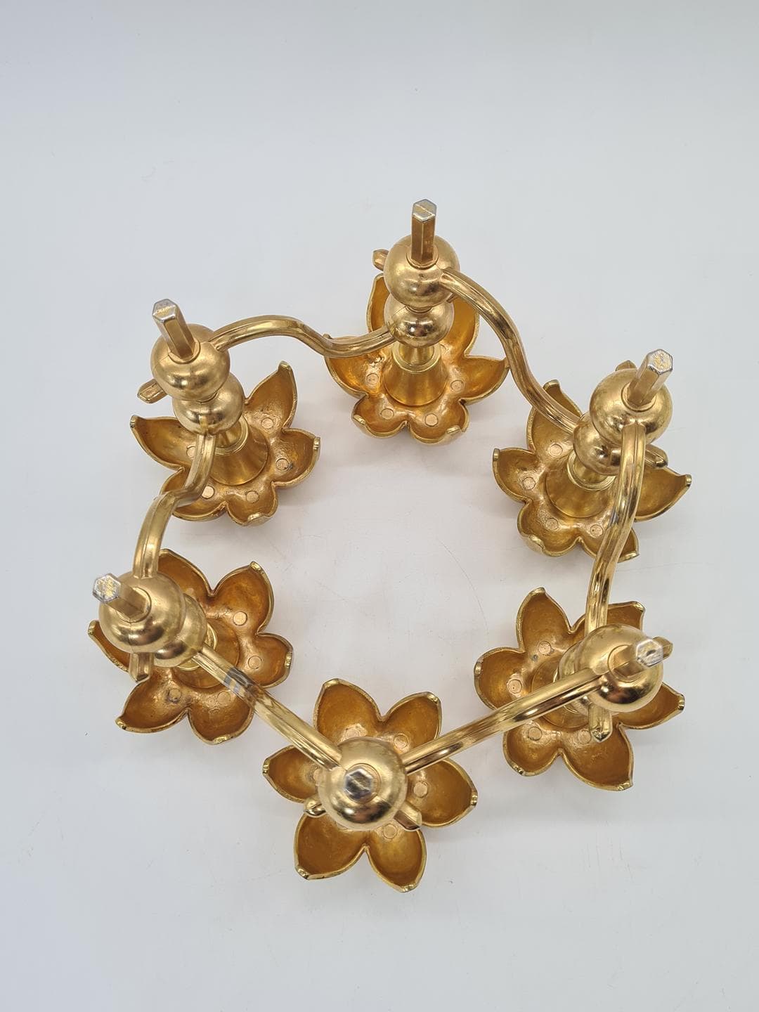 Palm Candleholder, gold, gold-plated metal, Germany, 1970s - 326630