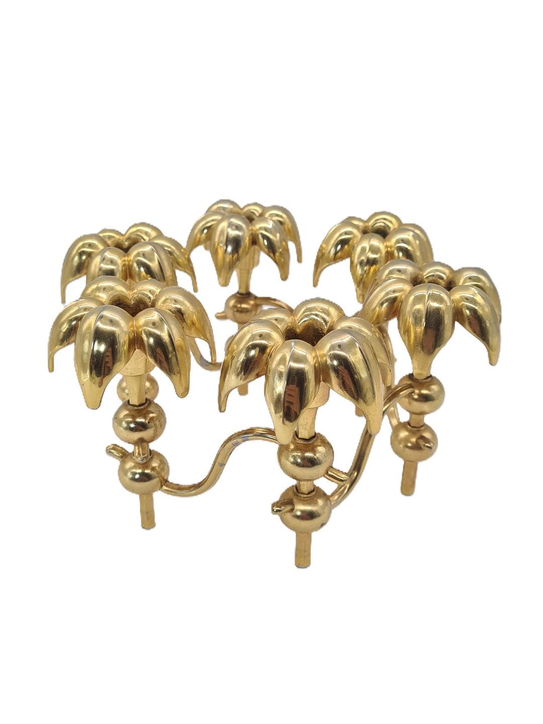 Palm Candleholder, gold, gold-plated metal, Germany, 1970s - 326624