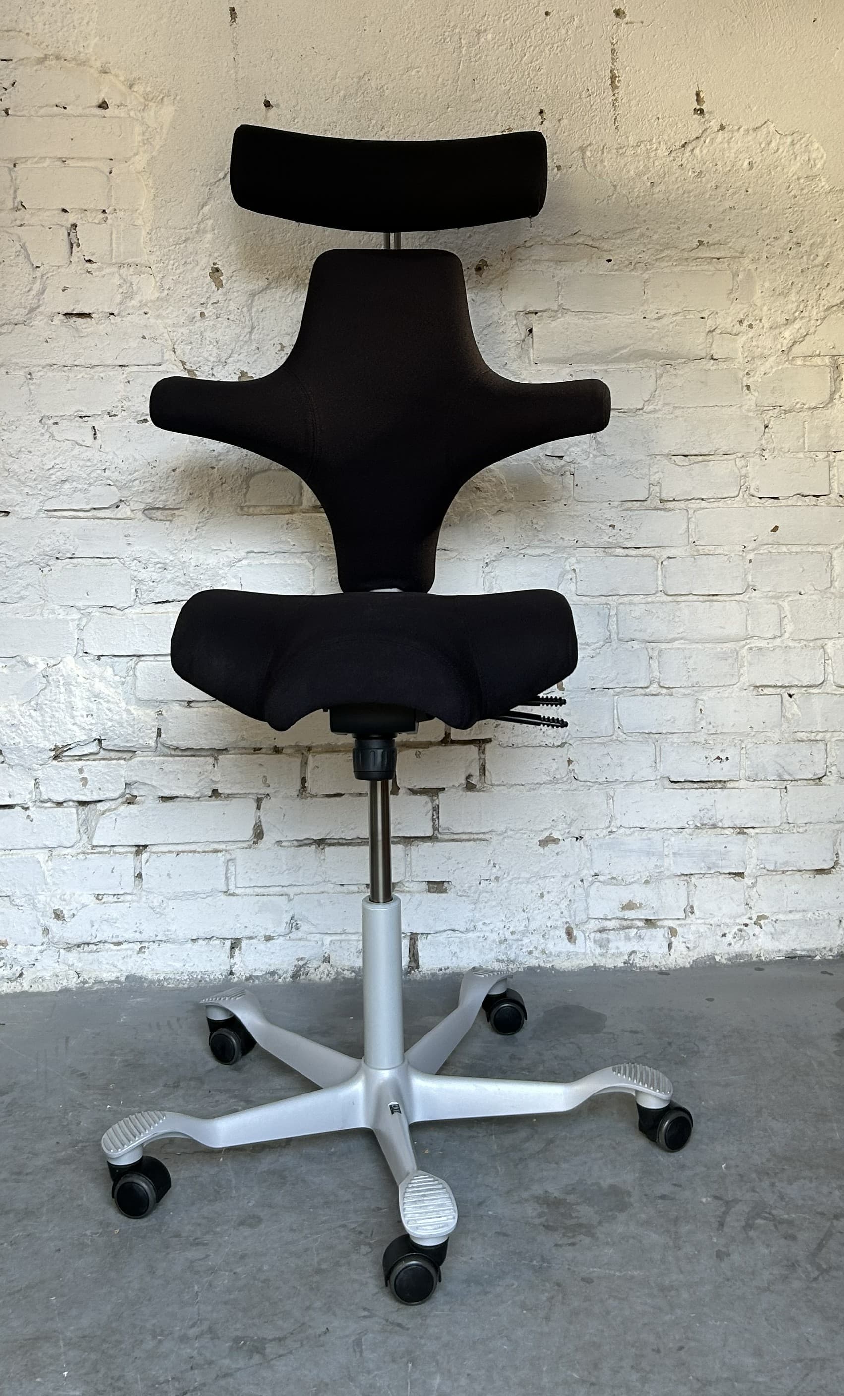 Office Chair Capisco 8107, black, synthetic fabric, silver stainless steel - 326675