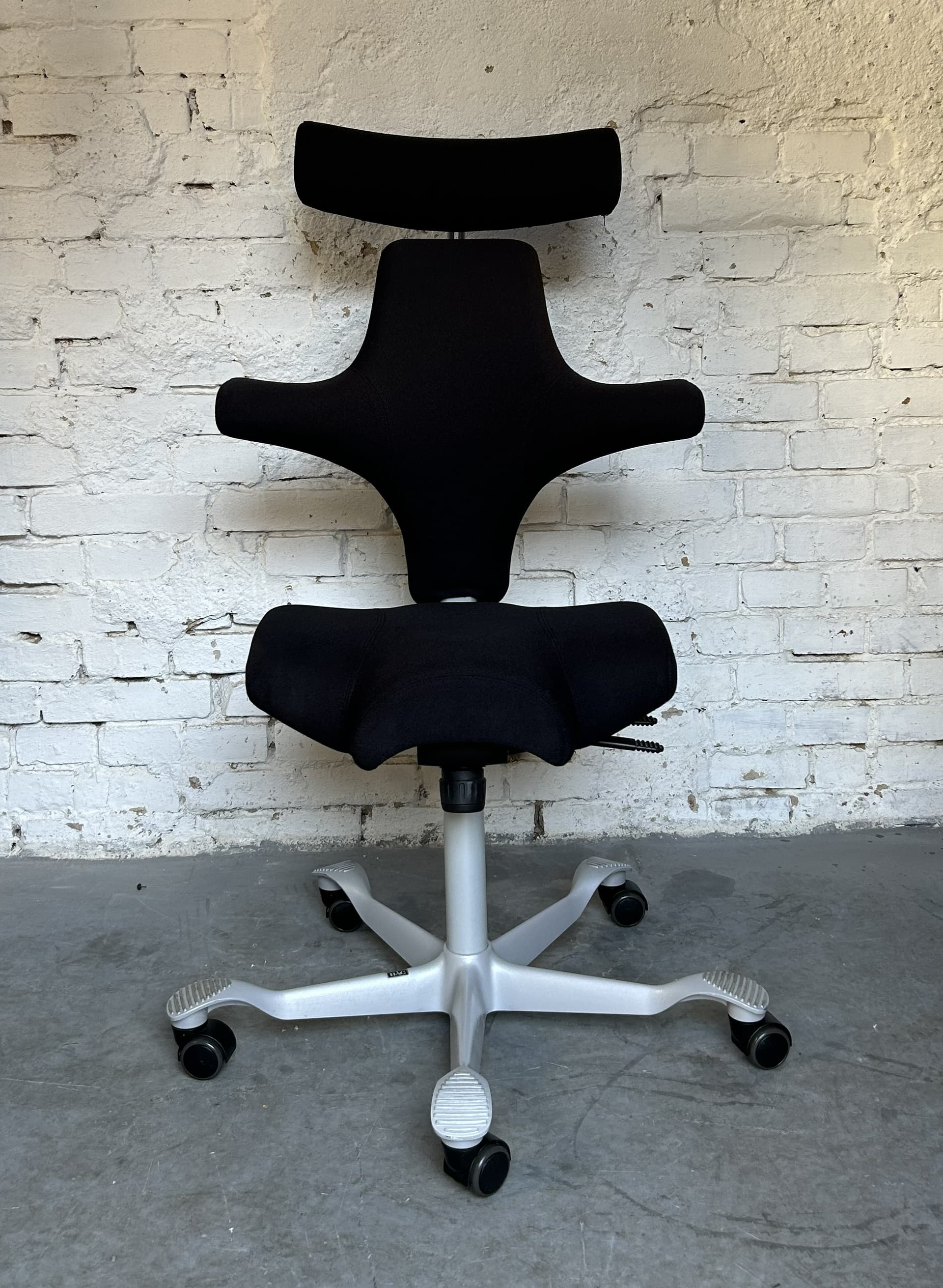 Office Chair Capisco 8107, black, synthetic fabric, silver stainless steel - 326673