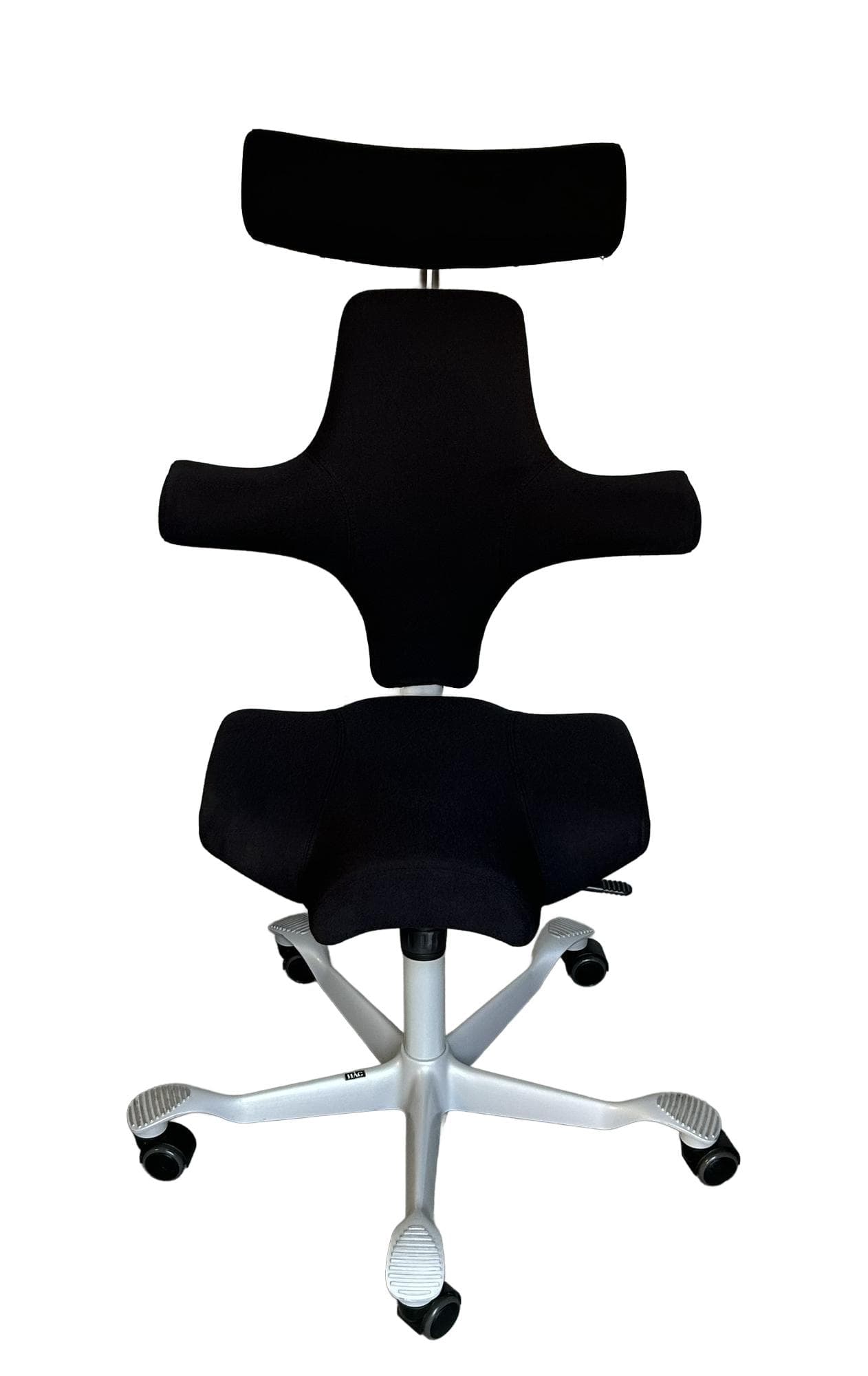 Office Chair Capisco 8107, black, synthetic fabric, silver stainless steel