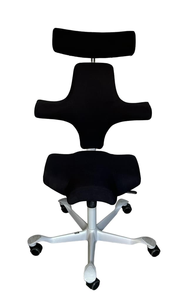 Office Chair Capisco 8107, black, synthetic fabric, silver stainless steel - DIMENSION