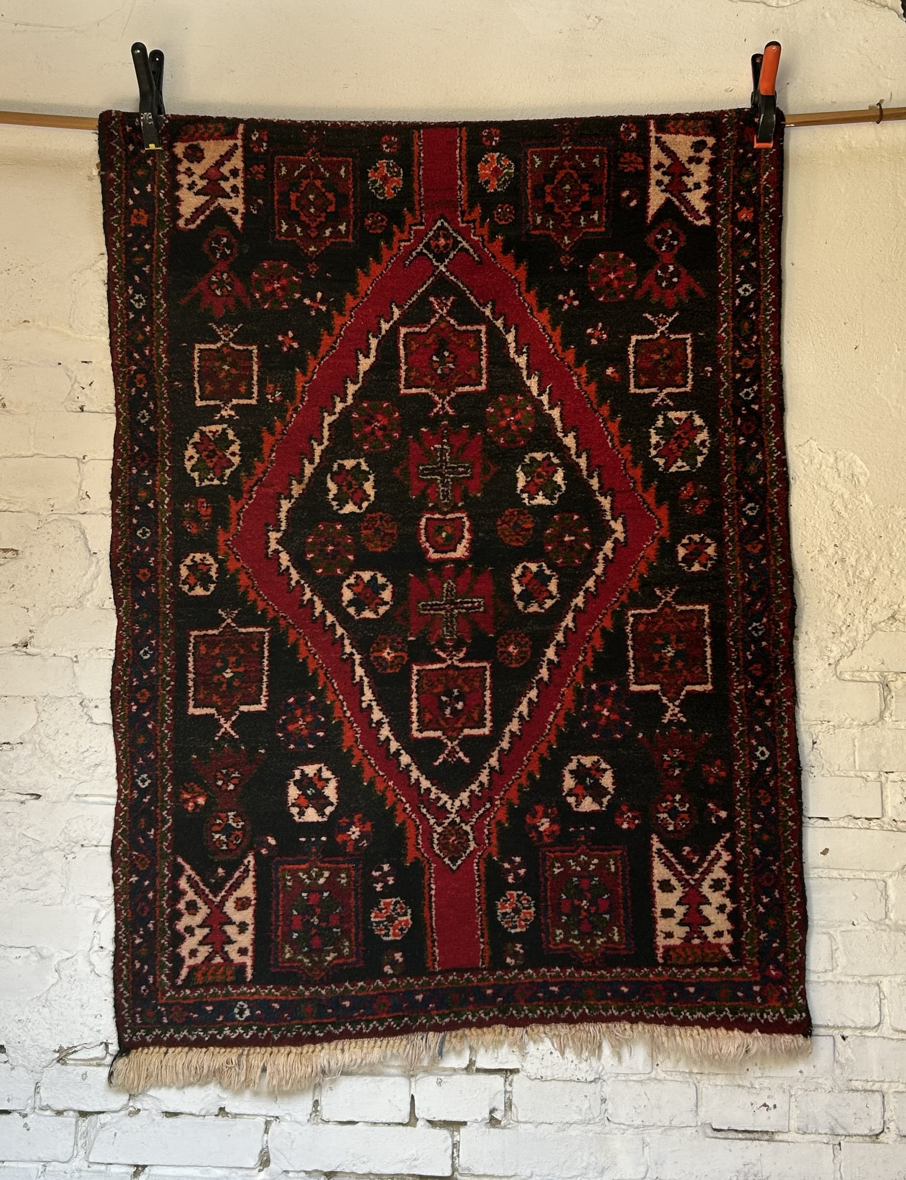 Rug Hamadan 150x110 cm, red, wool, Iran, 1970s. - 326725