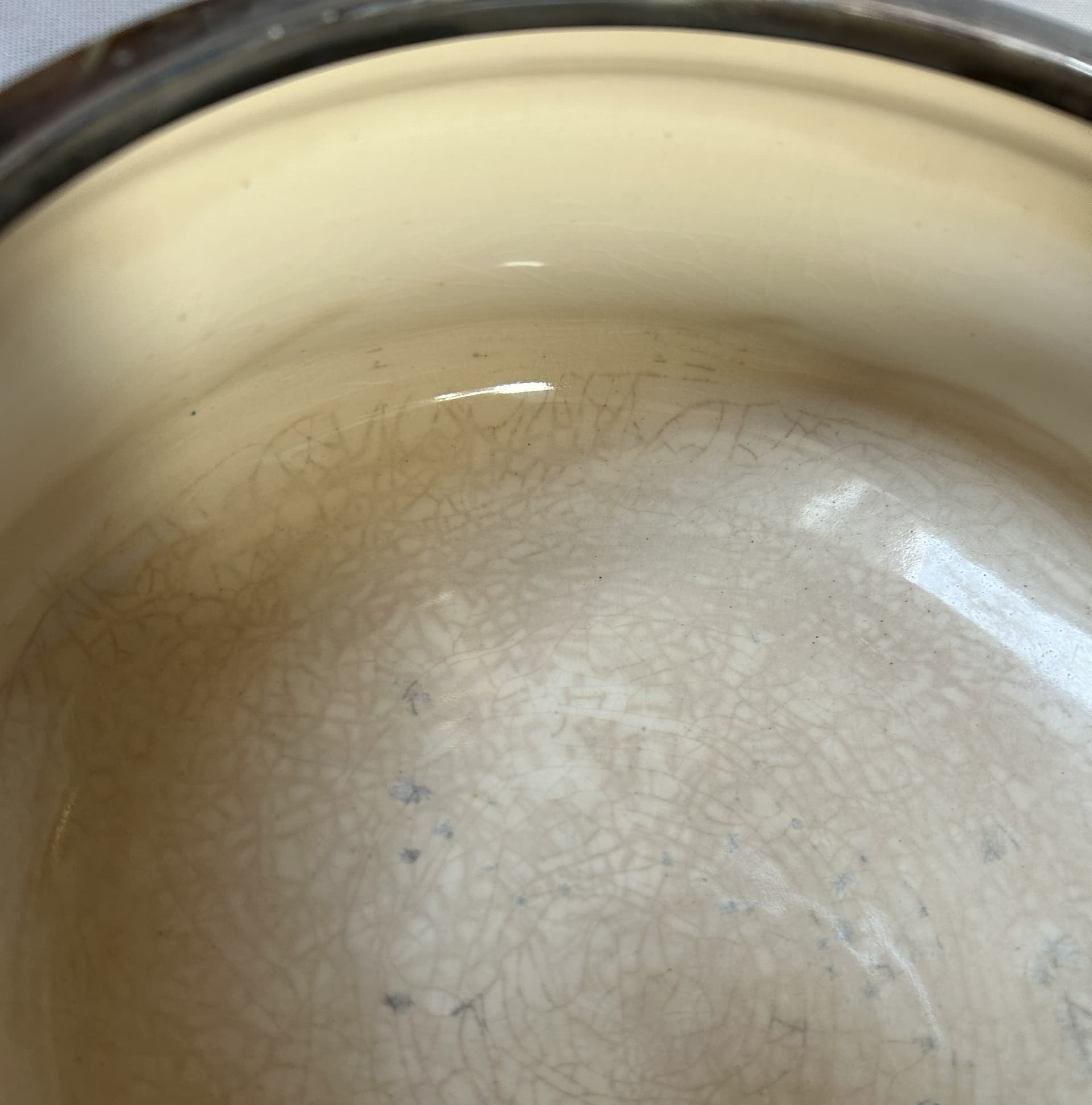 Miska, Carlton Ware W&R, ceramika beżowa, srebro, Anglia, ok. 1900 - 326737