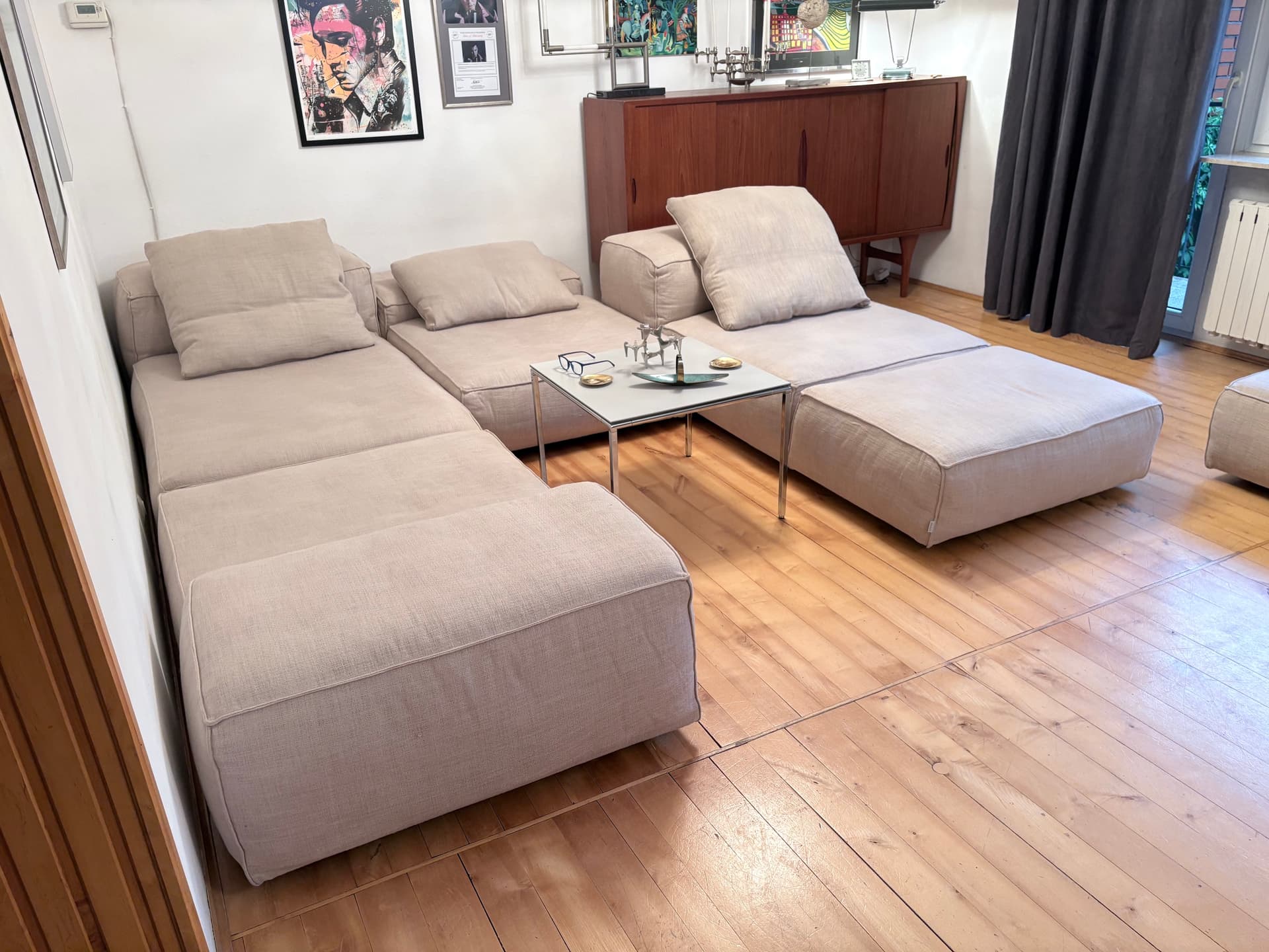 Sofa modułowa Extrasoft, beż, Luft Special Col. Corda, proj. P. Lissoni, Living Divani, Włochy - 326801