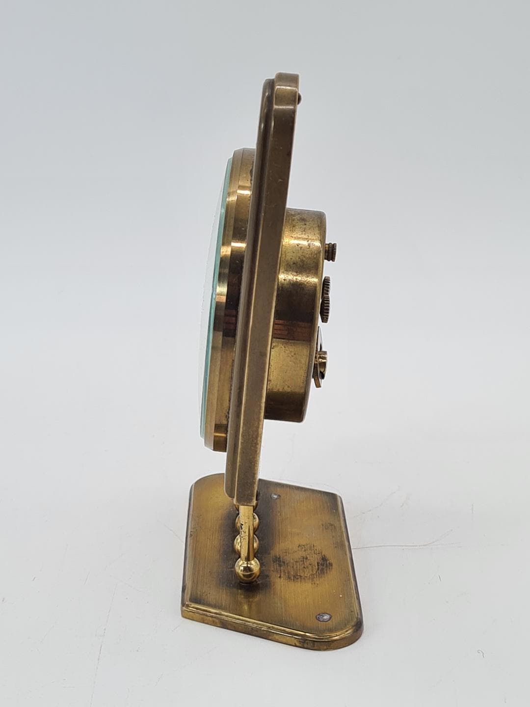 Table clock, gold, brass glass, Germany, 1960s - 326864