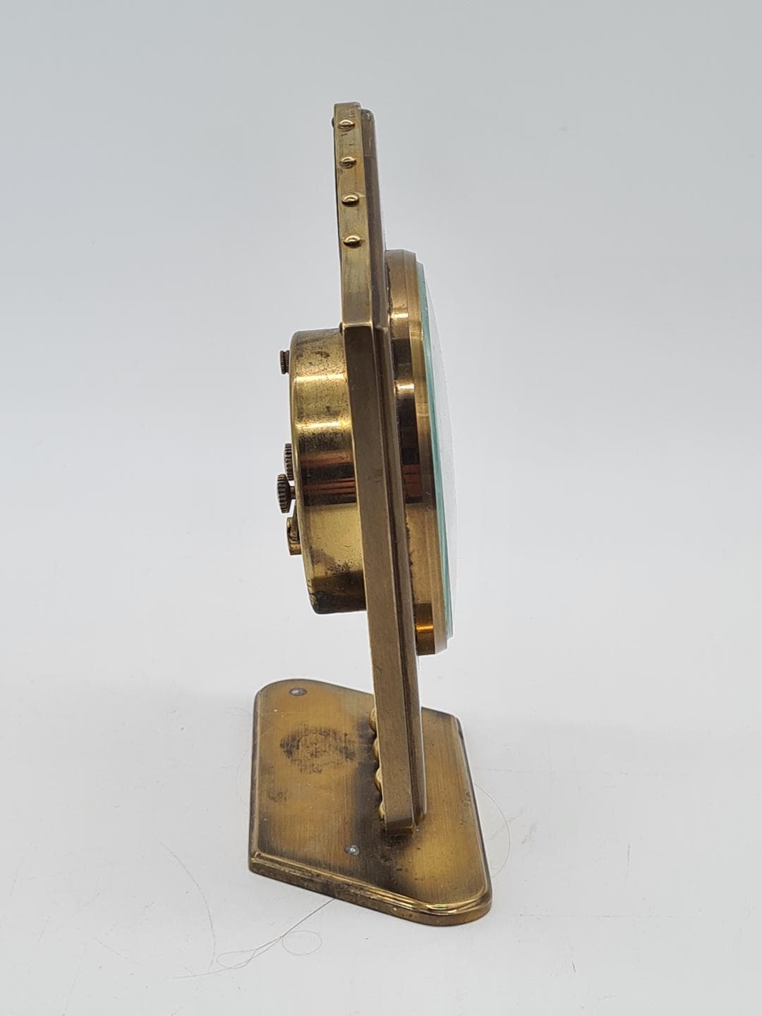 Table clock, gold, brass glass, Germany, 1960s - 326861